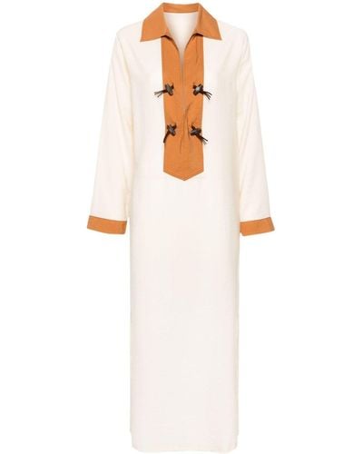 Fortela W-adish1 Crinkled Kaftan Dress - White