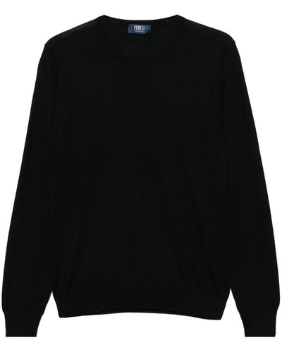Fedeli Argentina Fine-knit Jumper - Black