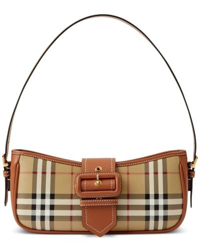 Burberry Sling Check-pattern Shoulder Bag - Brown