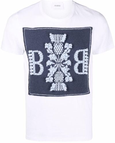 Barrie Cashmere-patch Cotton T-shirt - Blue
