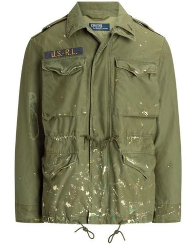 Polo Ralph Lauren Military-Jacke mit Farbklecksen - Grün
