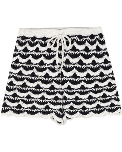 The Upside Woodstock Hali Cotton Crochet Shorts - Black
