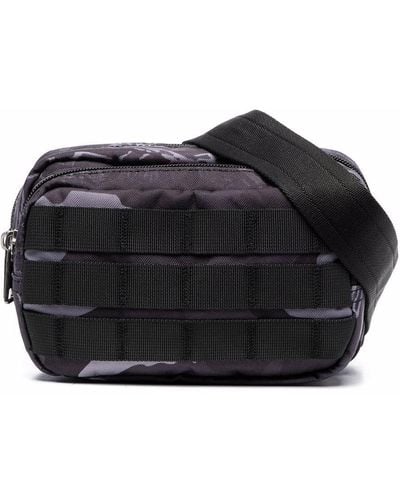 DIESEL Camouflage-print Quilted Belt Bag - Black