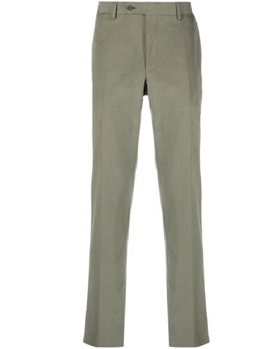 Canali Off-centre Straight-leg Chinos - Green