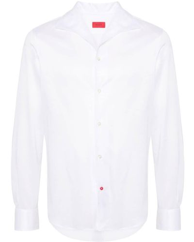 Isaia Camp-collar Cotton Shirt - White