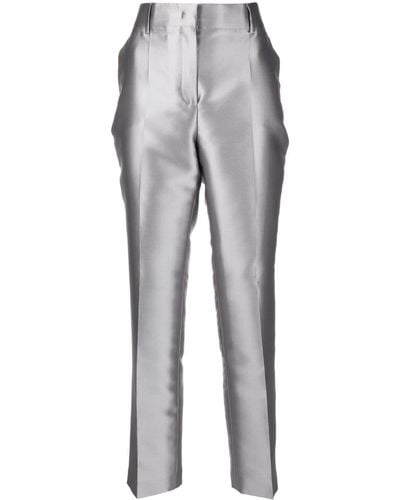 Alberta Ferretti Mikado Tailored Trousers - Grey