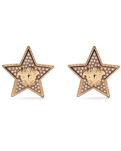 Versace Medusa Star Stud Earrings - Metallic