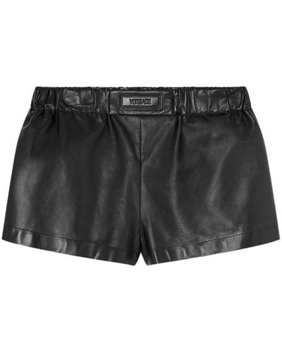 Versace Leather Boxer Shorts - Black