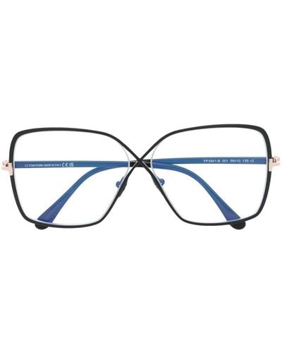 Tom Ford クロスオーバー スクエア眼鏡フレーム - ブルー