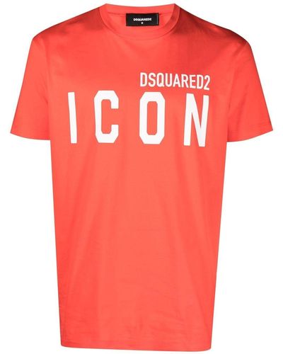 DSquared² T-shirt Icon con stampa - Arancione