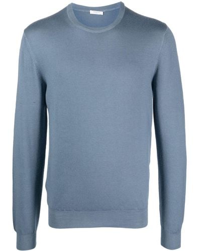Boglioli Fine-knit Wool Sweater - Blue