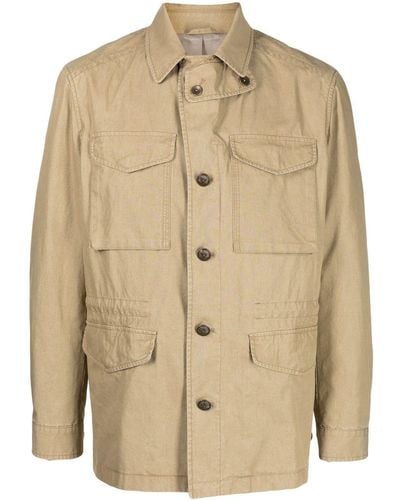 MAN ON THE BOON. Button-front Shirt Jacket - Natural