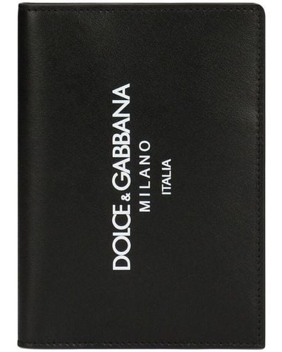 Dolce & Gabbana Portefeuille pliant à logo imprimé - Noir