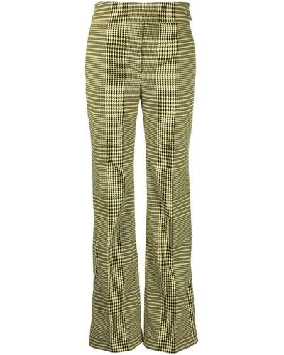 Alexandre Vauthier Houndstooth-print Flared Pants - Green