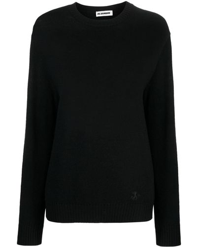 Jil Sander Sweater Met Geborduurd Logo - Zwart