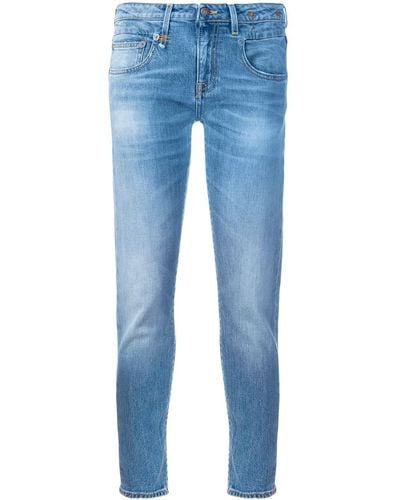 R13 Cropped-Jeans mit schmalem Schnitt - Blau
