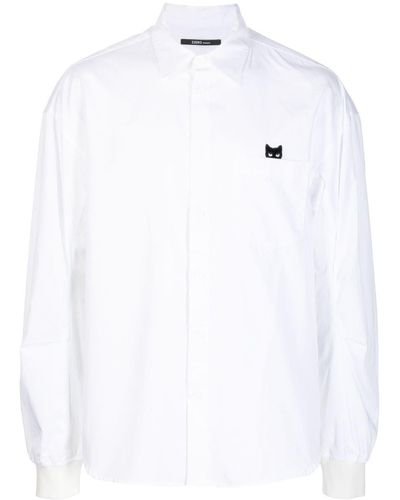 ZZERO BY SONGZIO Logo-patch Cotton Shirt - White