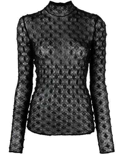 Isabel Marant Toxani Mock-neck Lace Top - ブラック