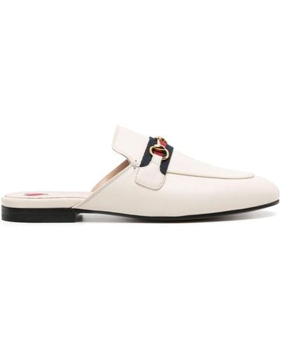 Gucci Princetown Leather Mules - White