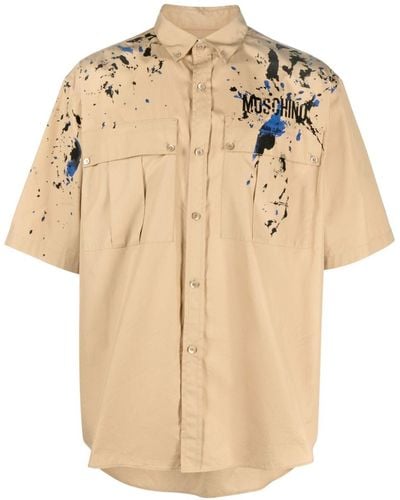Moschino Short-Sleeved Shirt With Print - Natural