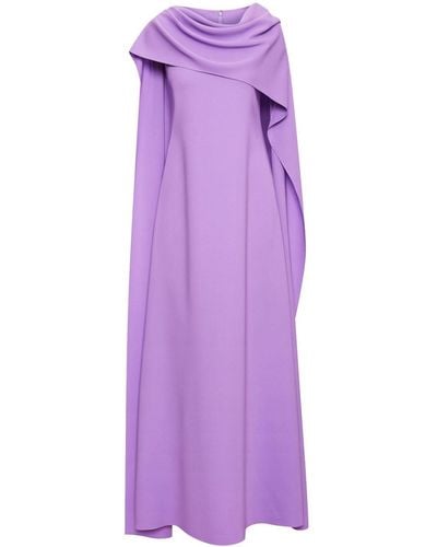 Oscar de la Renta Robe longue drapée à design de cape - Violet