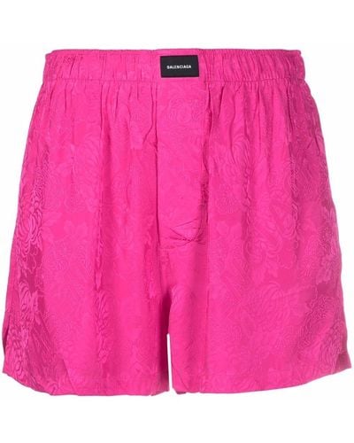 Balenciaga Logo-patch High-waisted Shorts - Pink