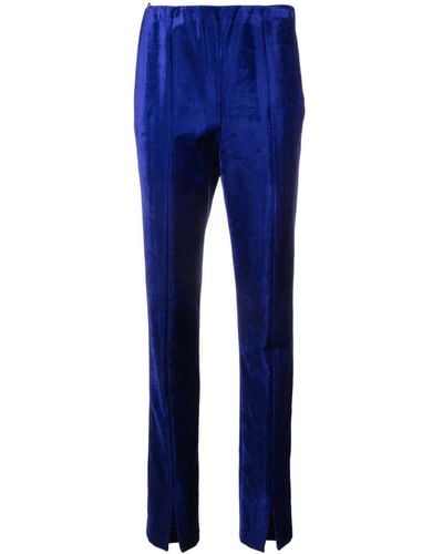 Forte Forte High-waist Velvet Trousers - Blue
