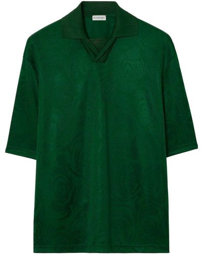 Burberry Polo à motif jacquard Rose - Vert