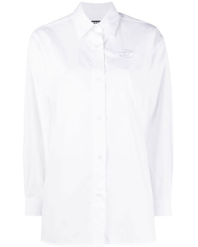 DIESEL C-bruce-b Logo-embroidered Shirt - White