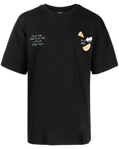 FIVE CM T-shirt en coton à imprimé graphique - Noir
