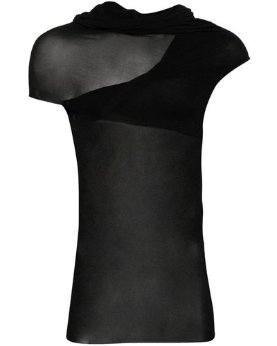 Rick Owens Camiseta DBL Banded con diseño retorcido - Negro