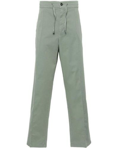 Canali Drawstring-waist Straight-leg Trousers - Green