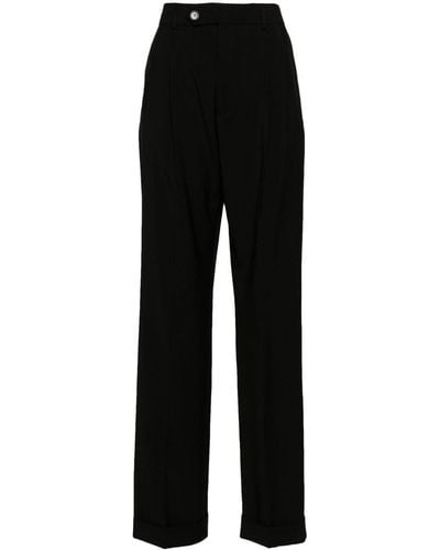 Sportmax Mid-rise Pleated Tailored Trousers - Black