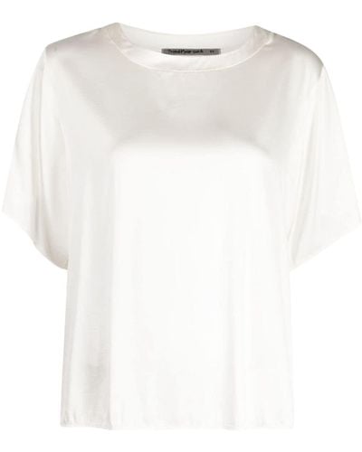 Transit パネル サテンtシャツ - ホワイト