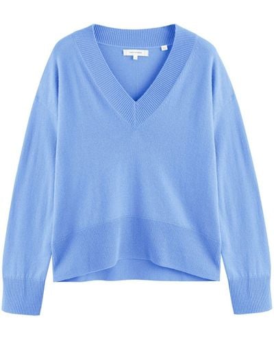 Chinti & Parker V-neck Fine-knit Sweater - Blue