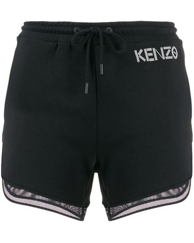 KENZO Mesh-trimmed Shorts - Black