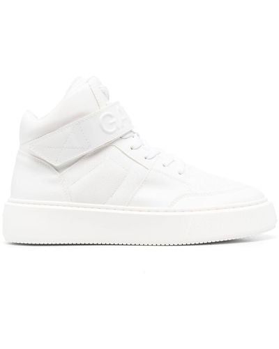 Ganni Touch-strap High-top Sneakers - White