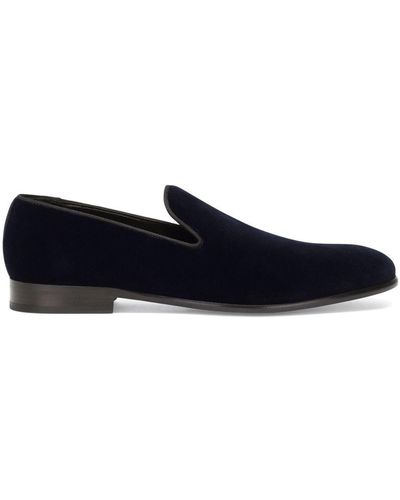 Dolce & Gabbana Open-back Velvet Slippers - Blue