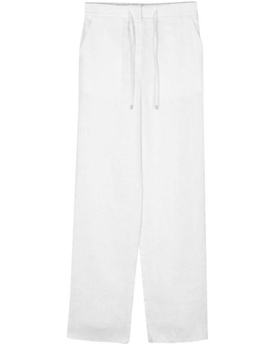Lardini Linen-blend Straight Trousers - White