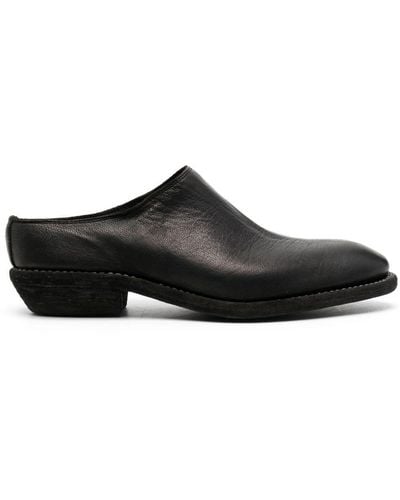 Guidi Slip-on Leather Mules - Black