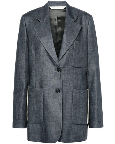 Palm Angels Single-breasted Linen Blazer - グレー