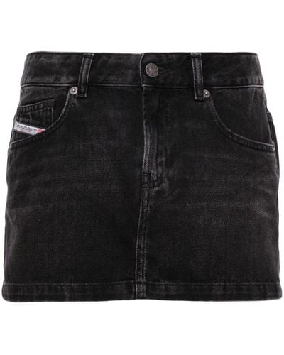 DIESEL De-ron Denim Miniskirt - Black