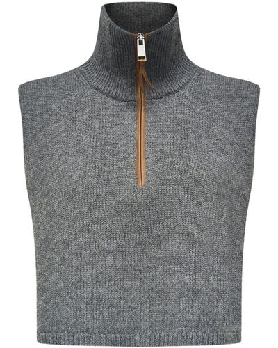 12 STOREEZ Wool-cashmere High-neck Collar - Grey