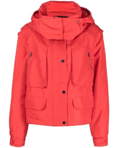 Patrizia Pepe Stand-up Collar Puffer Jacket - Red
