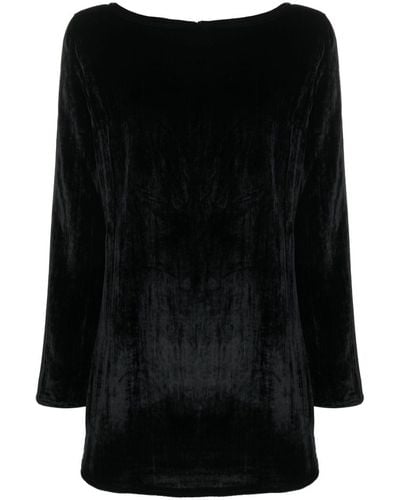 Loulou Studio Alava Velvet-effect Minidress - Black