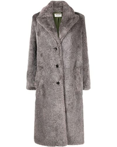 Zadig & Voltaire Monaco Faux-fur Coat - Grey