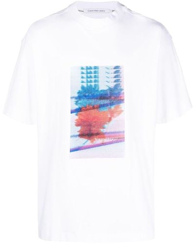 Calvin Klein T-shirt Met Bloemenprint - Wit