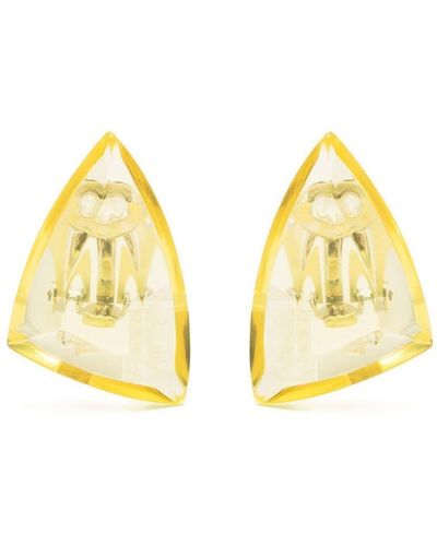 Monies Ohrringe mit Kristall im Oversized-Look - Gelb