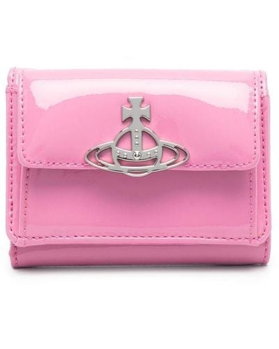 Vivienne Westwood Patent-finish Tri-fold Wallet - Pink