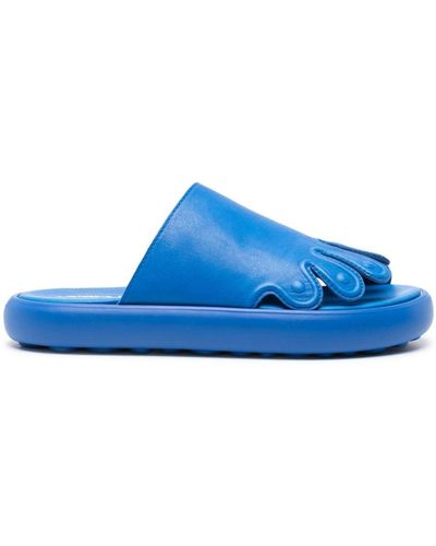 Camper Pelotas Flota Toes-shaped Leather Slides - Blue
